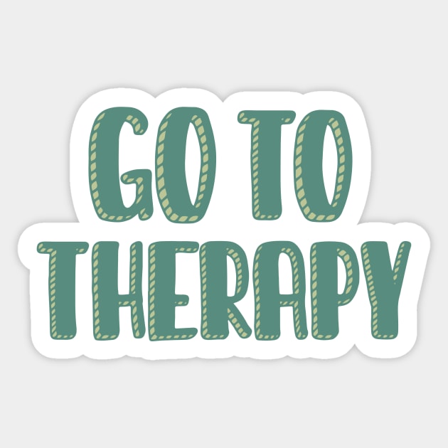 Go To Therapy in Green Sticker by GrellenDraws